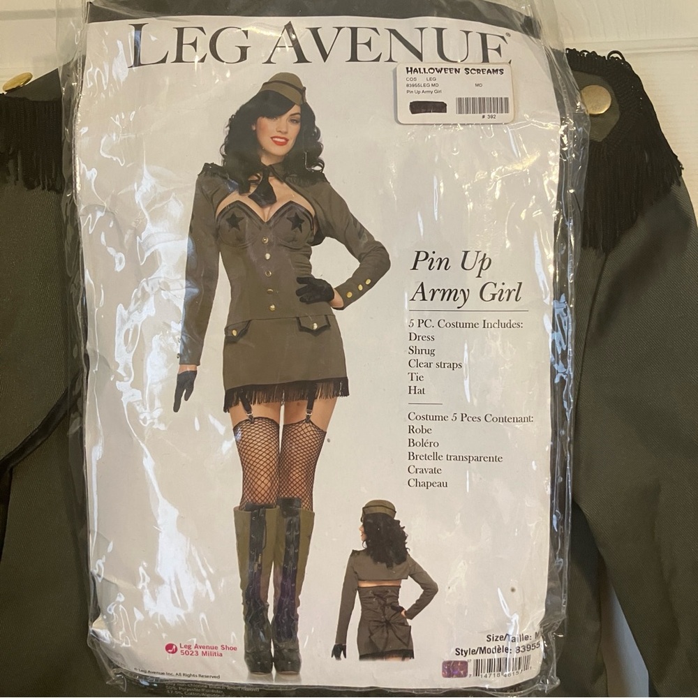 Leg Avenue Pin Up Army Girl Military Costume - Never Worn!